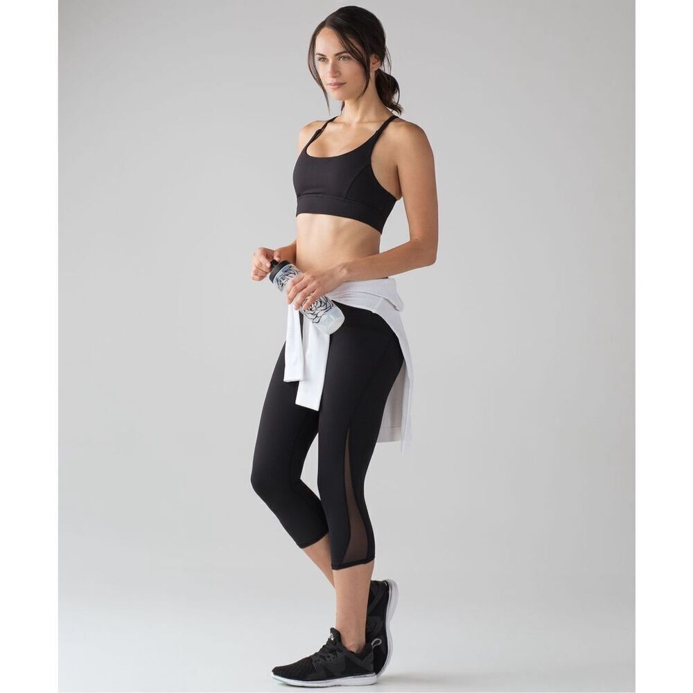 Lululemon Train Times Crop 17” in seam Black Athletic Leggings Size 2